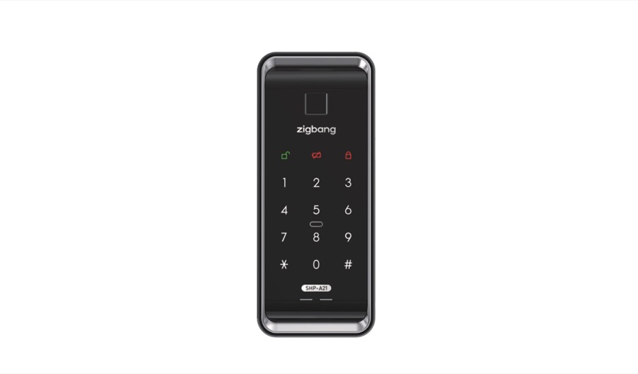 Zigbang SHP-A21 digital gate lock in black.