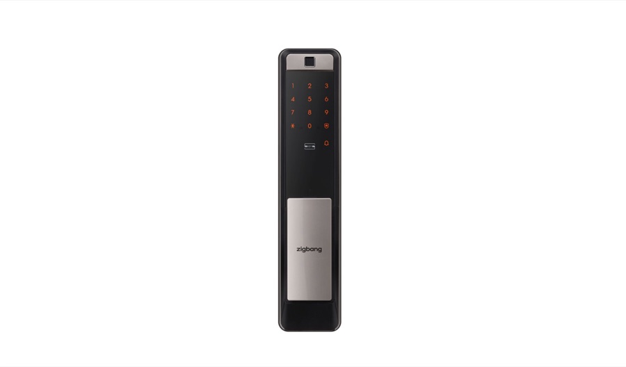 Zigbang SHP-DP609 push-pull digital mortise lock in silver.