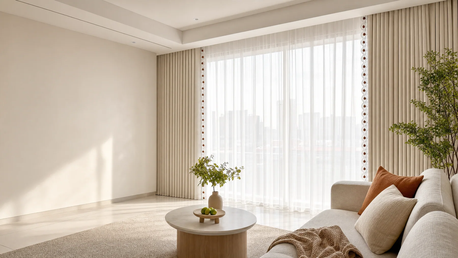 Curtains Singapore living room installation