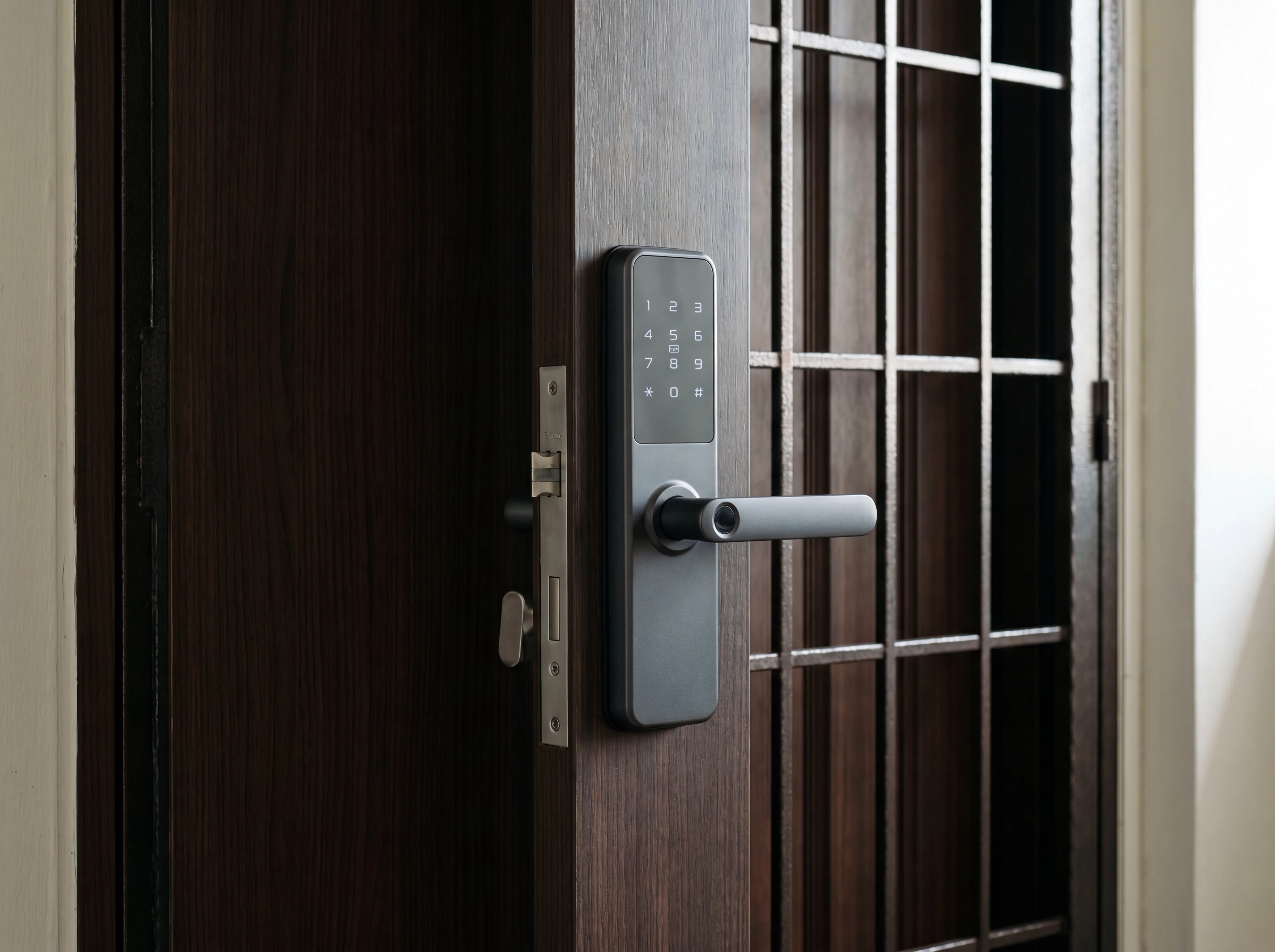 Digital lock installed on HDB metal gate