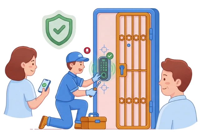 Electronic lock installation