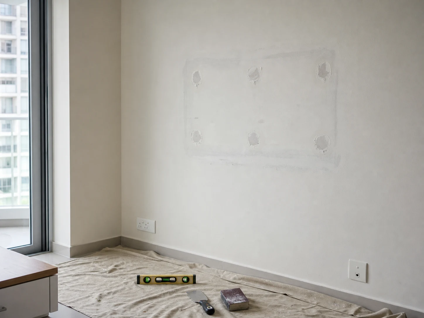 DIY wall patch corrected cleanly