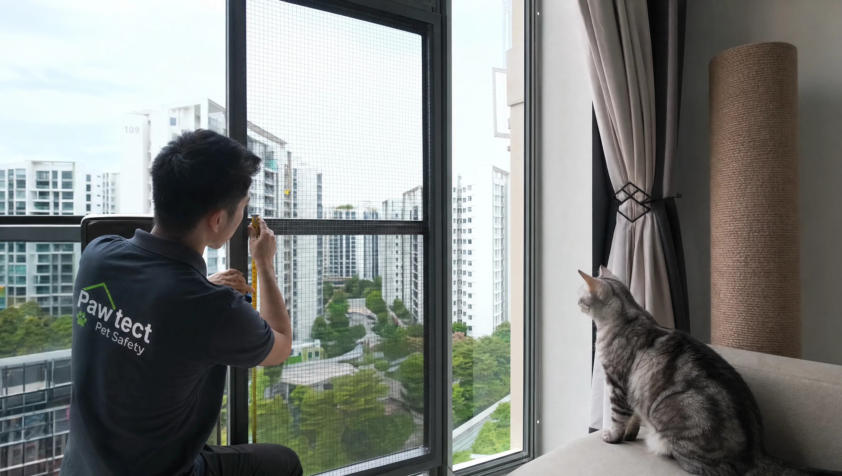 Pet-safe window and balcony proofing in Singapore apartment